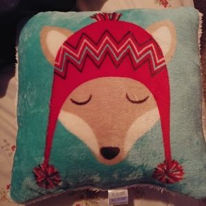 Adorable fox with hat pillow🥰